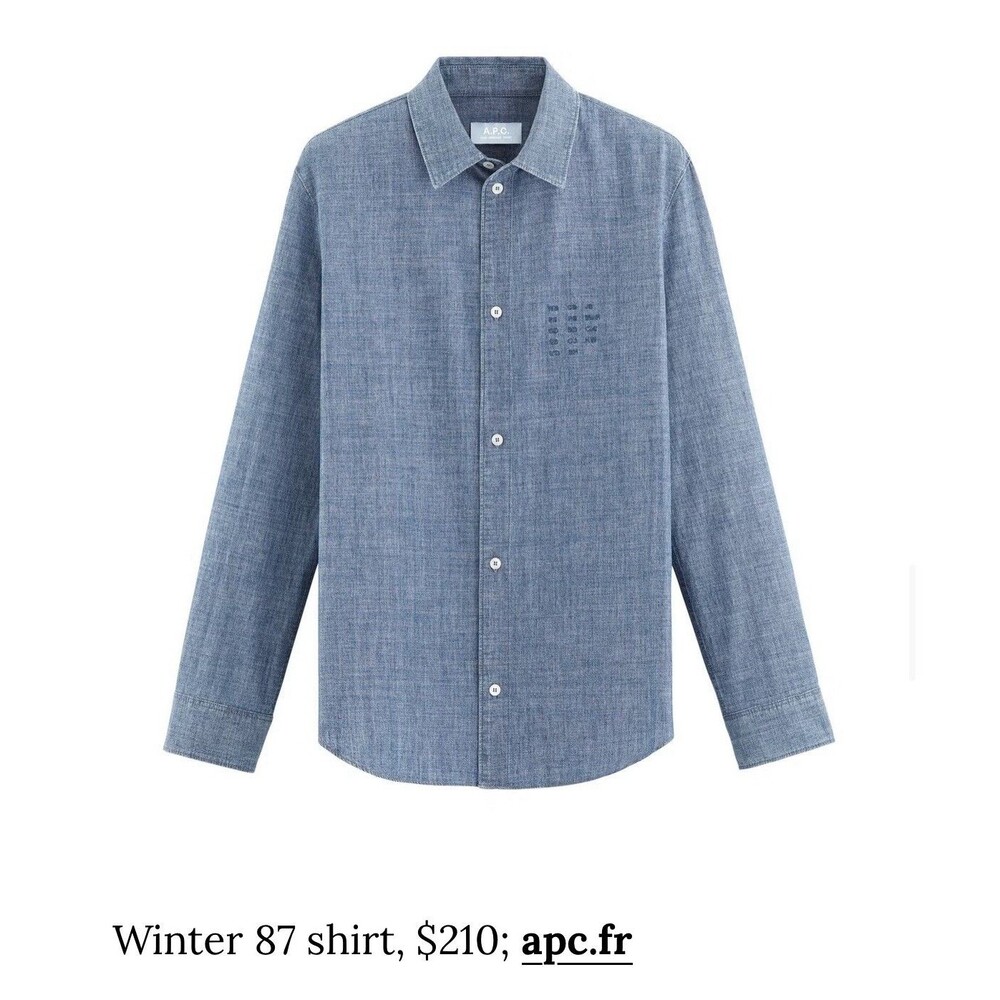 A.P.C 30th Anniversay Capsule Collection Size XS 34 Womens Winter 87 Shirt - EUC